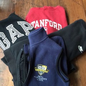 Boys hoodies and a fleece vest